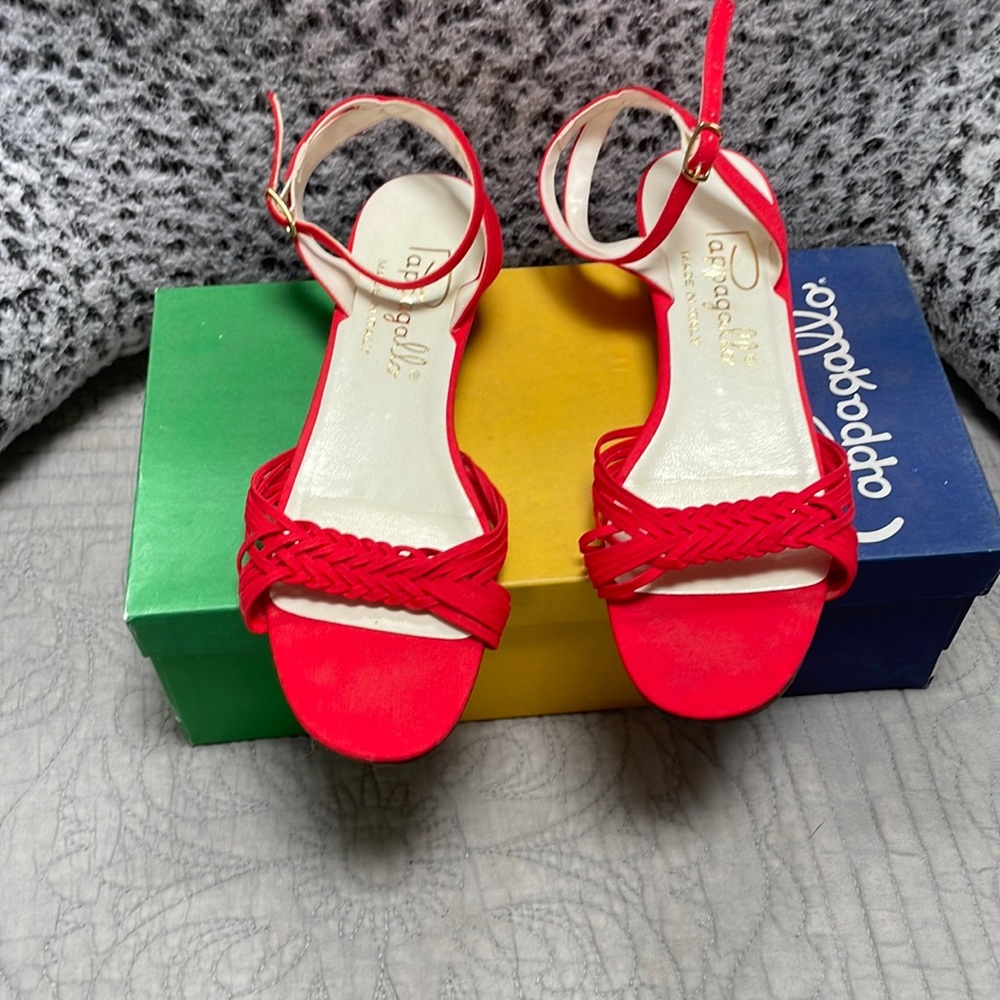 Red Pappagallo Italian Vintage Vibe Sandals Size 5